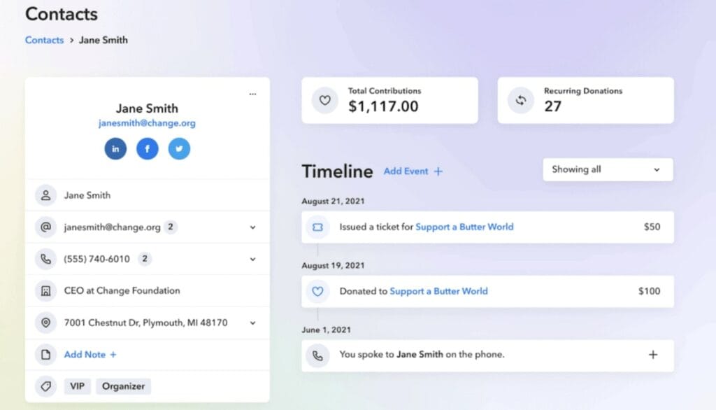 givebutter donor management software