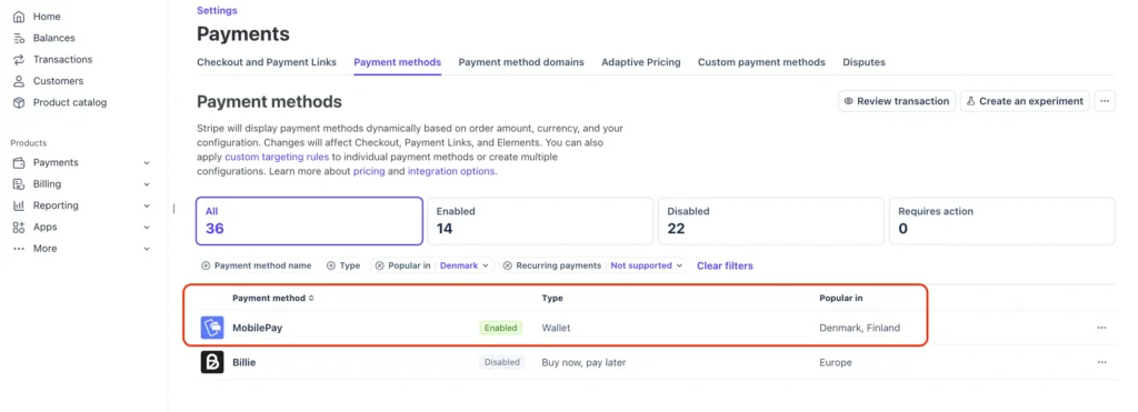 stripe dashboard